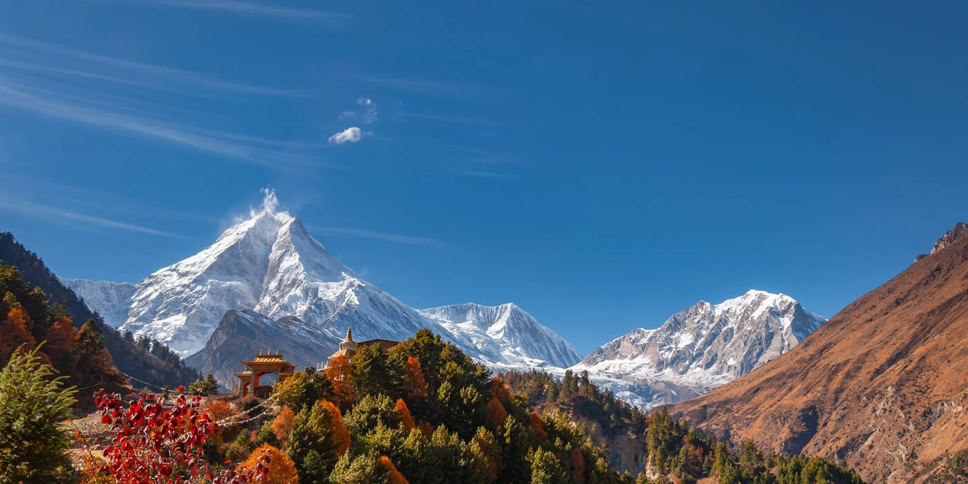 Mt. Manaslu from Lho Village